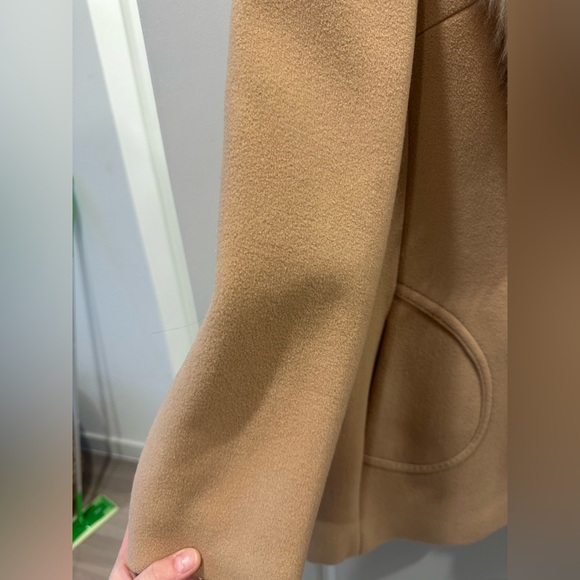 Camel Peacoat with Fur Collar - Picture 4 of 11